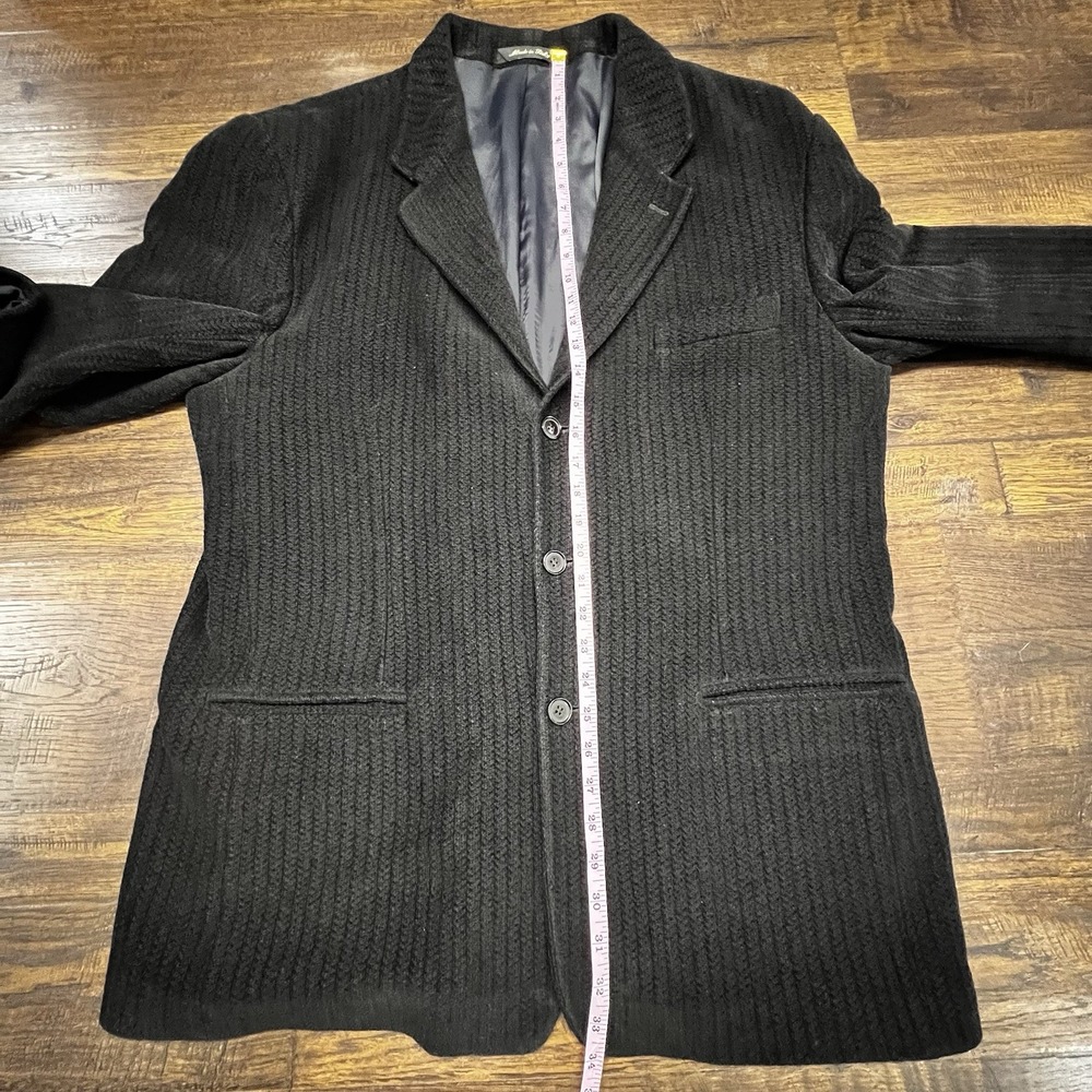 Vintage Jhane Barnes Mens Sweater Textured Sport Coat Blazer Black Jacket 46L - Picture 6 of 12